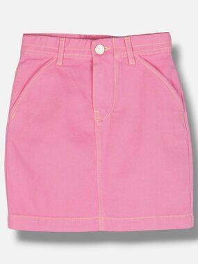Jacquemus Kids Girl's Pink Denim Contrast Stitch La Jupe De Nimes Skirt Size 12